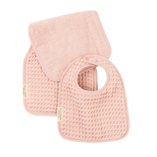 Load image into Gallery viewer, Reversible Bib + Burp Set - Blush