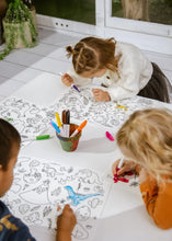 Load image into Gallery viewer, Playdate Pack: 4 Reusable Coloring Mats with 12 Markers