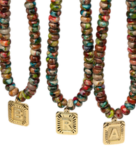 Load image into Gallery viewer, Watercolor Initial Card Necklace
