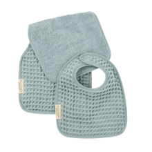 Load image into Gallery viewer, Reversible Bib + Burp Set - Fog
