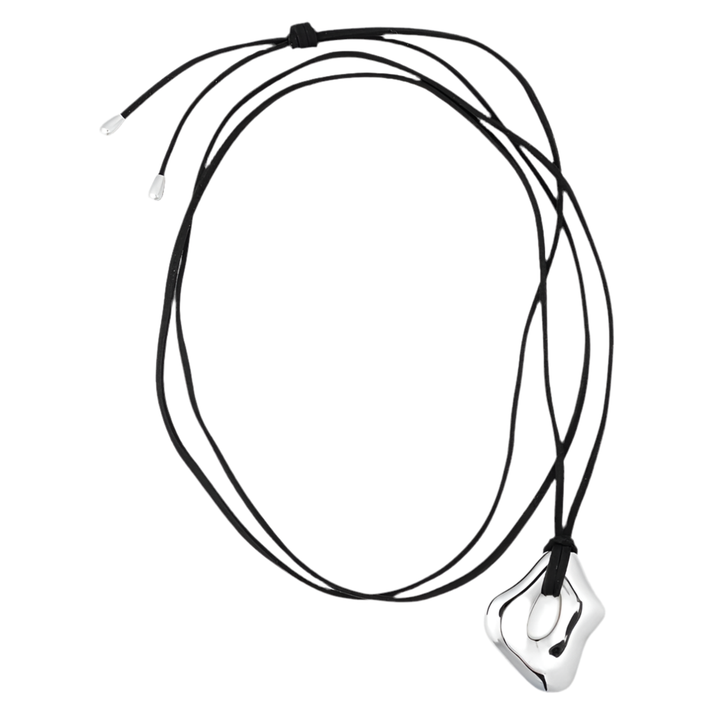 Amaya Wrap Necklace - Silver/Black