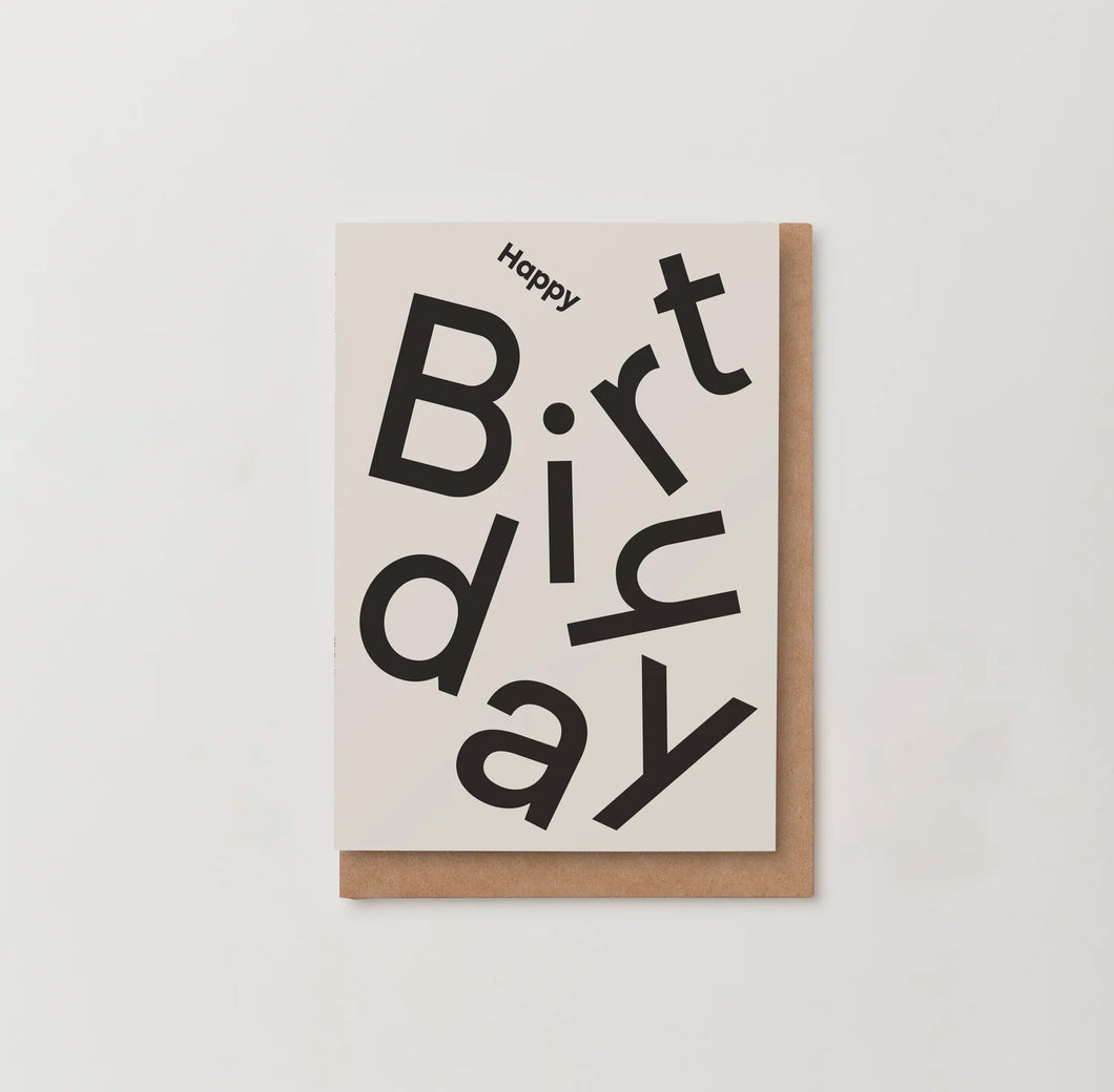 Scandi Type Birthday - Greeting Card