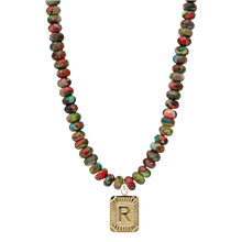 Load image into Gallery viewer, Watercolor Initial Card Necklace
