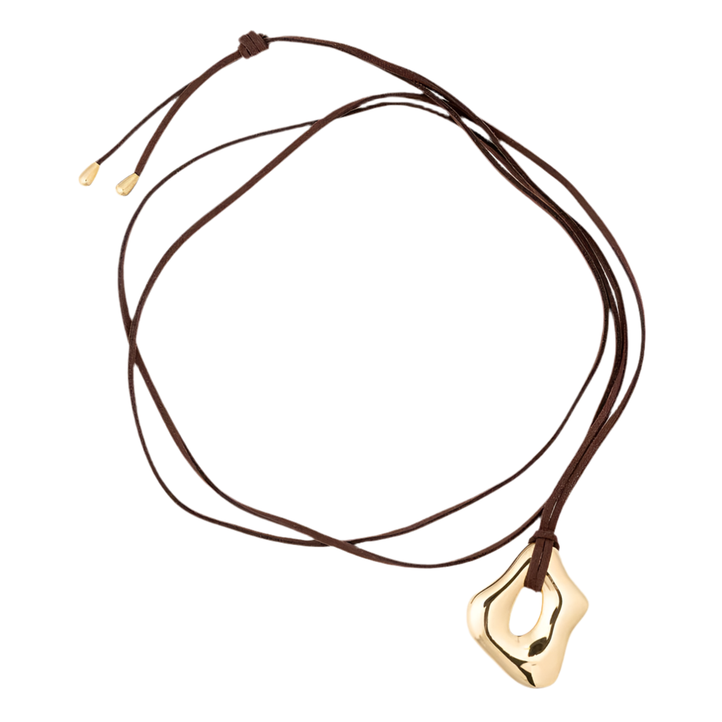 Amaya Wrap Necklace - Gold/Brown