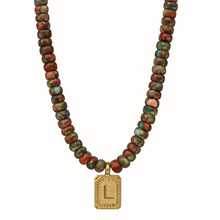 Load image into Gallery viewer, Watercolor Initial Card Necklace
