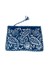 Load image into Gallery viewer, Paisley Dark Blue Beauty Pouch
