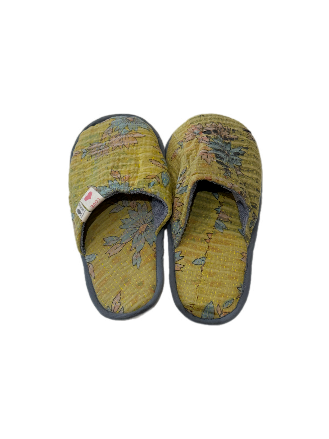 Floral Olive Bloom Hawaiian Home Slippers - Large