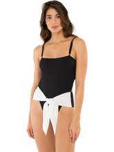 Load image into Gallery viewer, Black&amp;White Wrap Swimsuit
