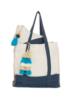 Load image into Gallery viewer, Navy Hat Carrier Beach Bag
